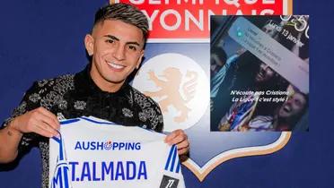 La burla a Cristiano Ronaldo en la presentación de Thiago Almada con el Lyon