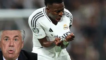La reacción de Ancelotti tras el golazo "a lo Messi" de Vinicius contra Rayo Vallecano