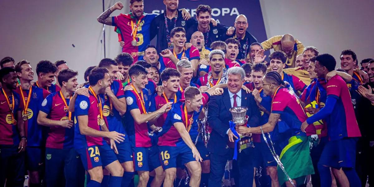 Joan Laporta se volvió loco con las 'primas' tras vencer al Real Madrid en la Supercopa 2025
