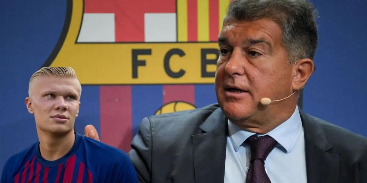 (VIDEO) La reacción de Laporta cuando un aficionado le pidió que fiche a Haaland