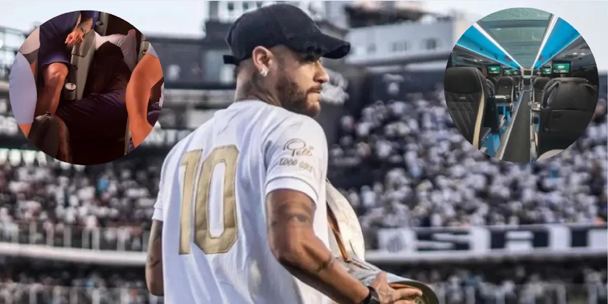 Mientras Neymar duerme en el pasillo del autobús en Brasil, el transporte de ultra lujo que tiene un equipo europeo