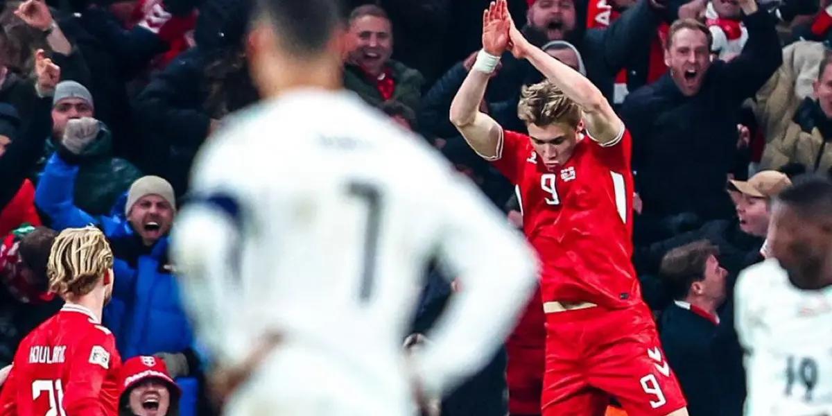 VIDEO | La reacción de Cristiano Ronaldo luego de que jugador le hizo su festejo en la cara tras anotarle a Portugal